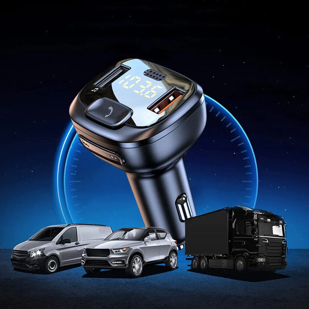 T08 Wireless FM Radio Transmitter For Car Dual USB QC3.0 Fast