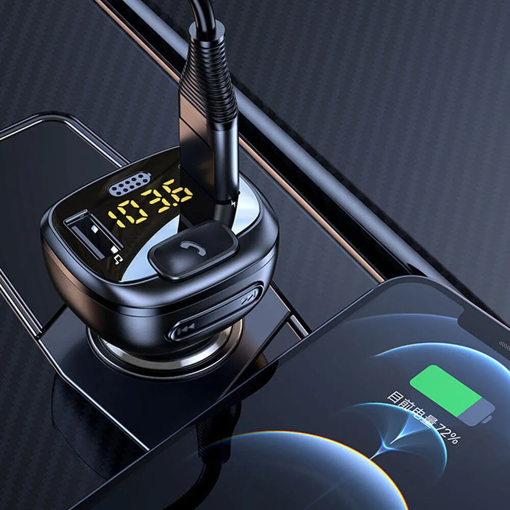 T08 Wireless FM Radio Transmitter For Car Dual USB QC3.0 Fast