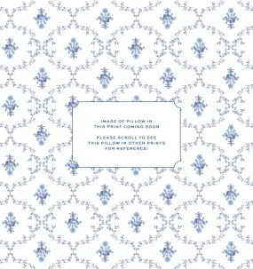 The Perry Lumbar Throw Pillow - Blue Trellis