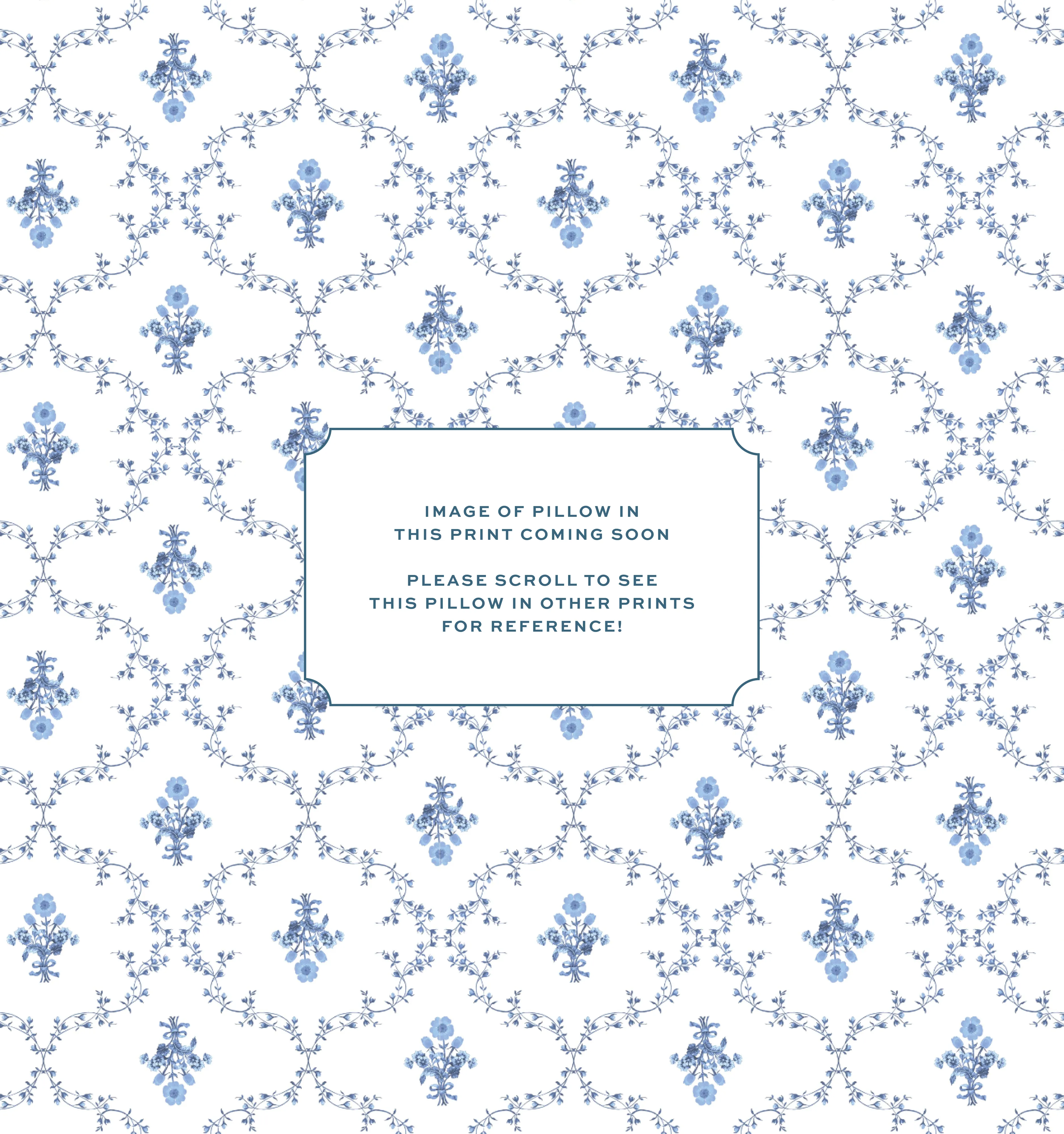 The Perry Lumbar Throw Pillow - Blue Trellis
