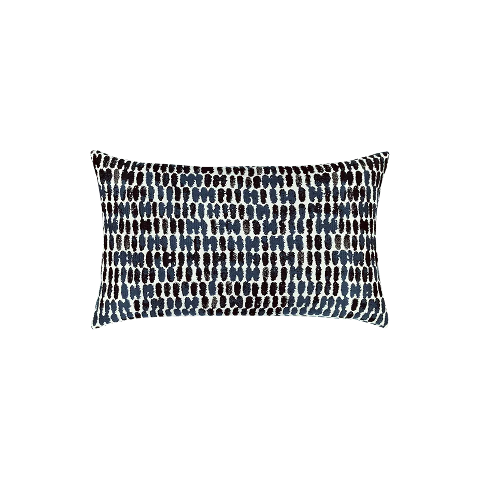 THUMBPRINT INDIGO LUMBAR PILLOW
