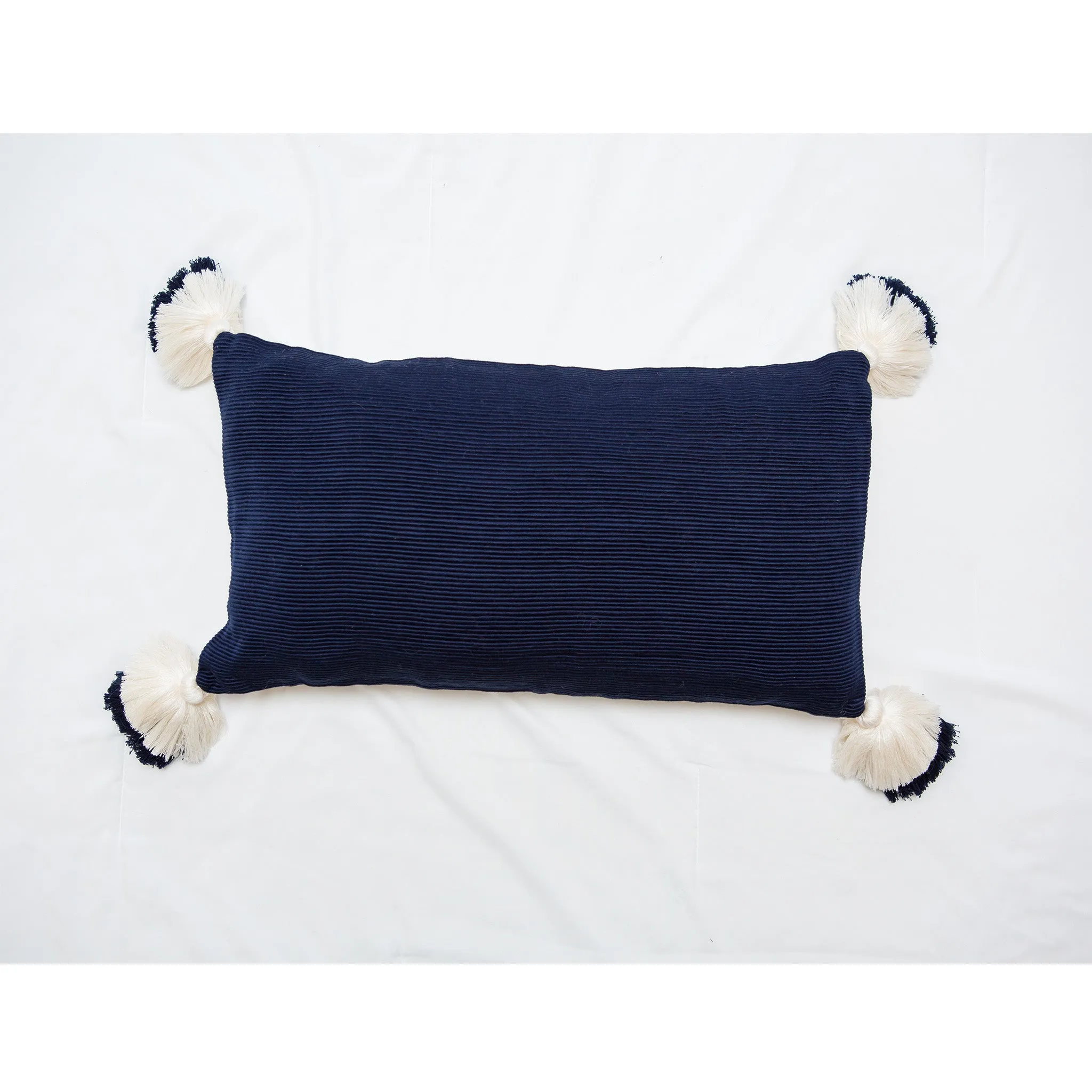 Tiffany Lumbar Pillow in Navy Blue
