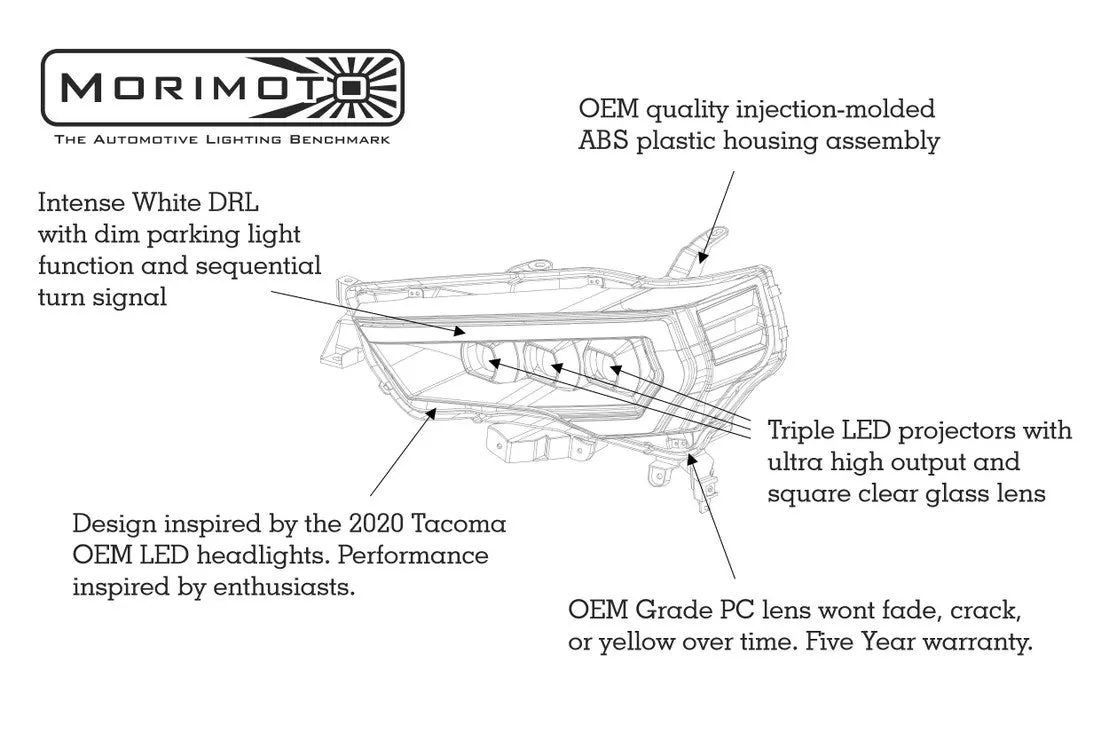 Toyota 4Runner (14-23): XB LED Headlights White DRL