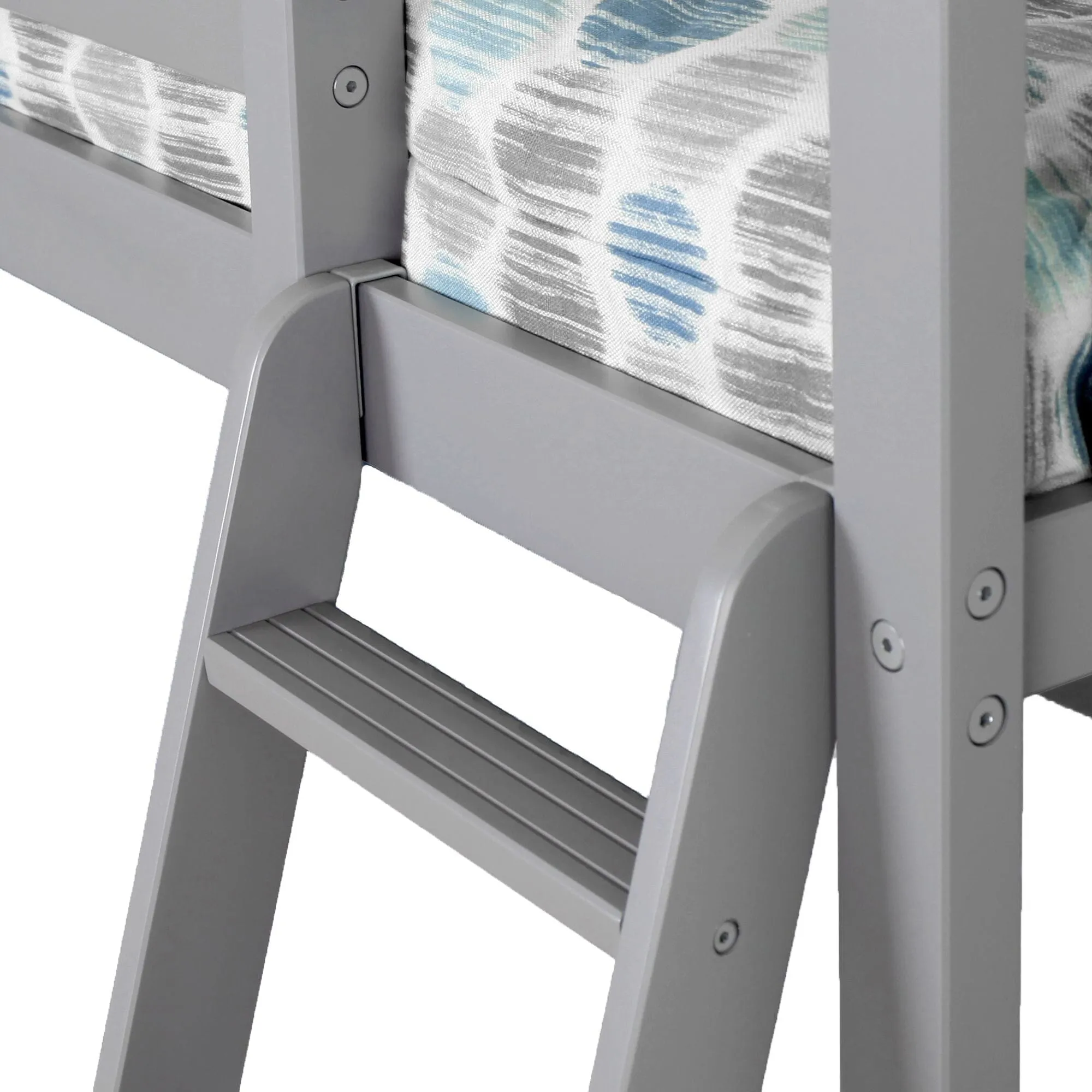 Twin Over Full L-Shaped Bunk Bed With Bookcase