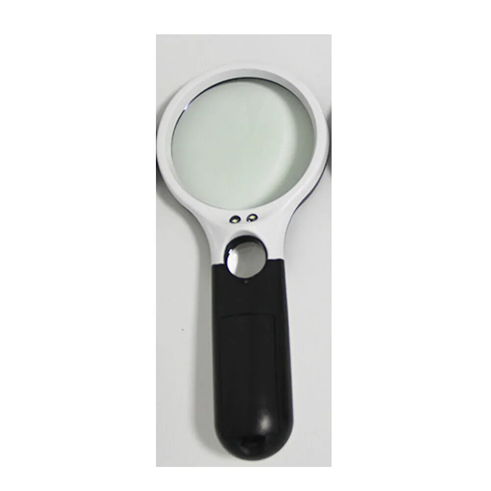 US 2-4 Pc 3-LED Light Magnifier Jewelry Loupe Lens 45X Handheld Magnifying Glass