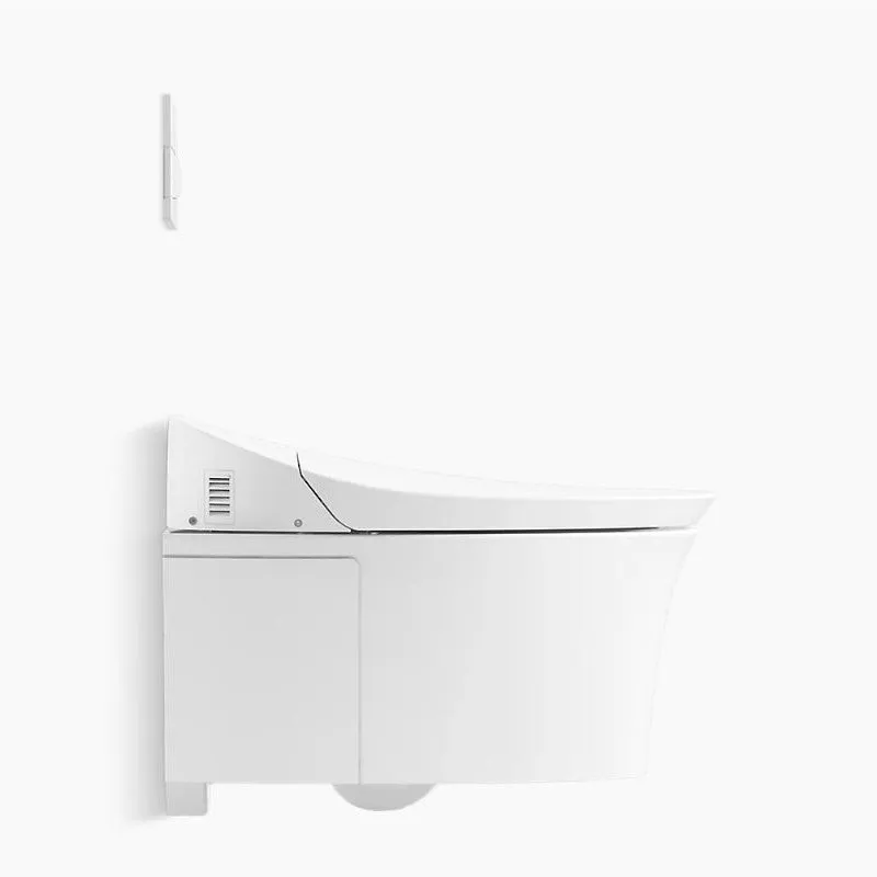 Veil Elongated Wall-Hung Dual-Flush Toilet in White