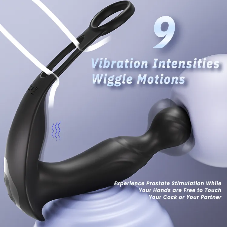 Vibrating Prostate Massager with Built-in Cock Ring for Enhanced Pleasure