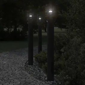 vidaXL Outdoor Floor Lamps with Sensors 3pcs Black 110cm Stainless Steel
