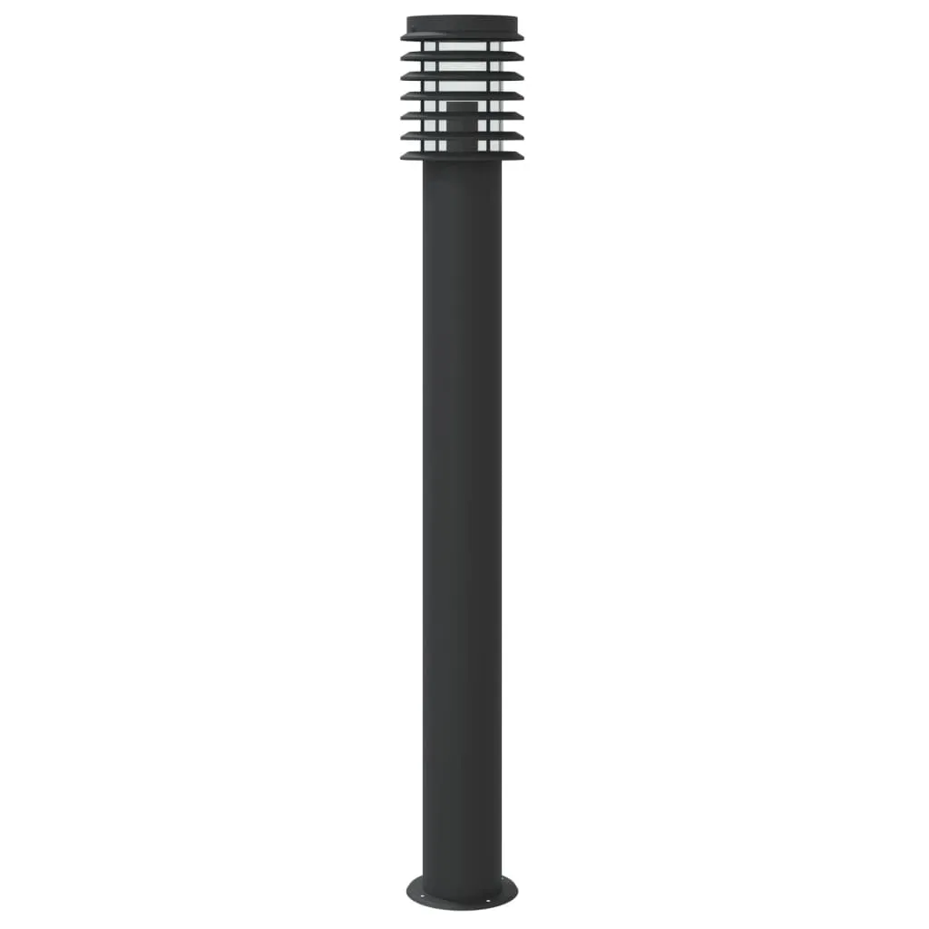 vidaXL Outdoor Floor Lamps with Sensors 3pcs Black 110cm Stainless Steel