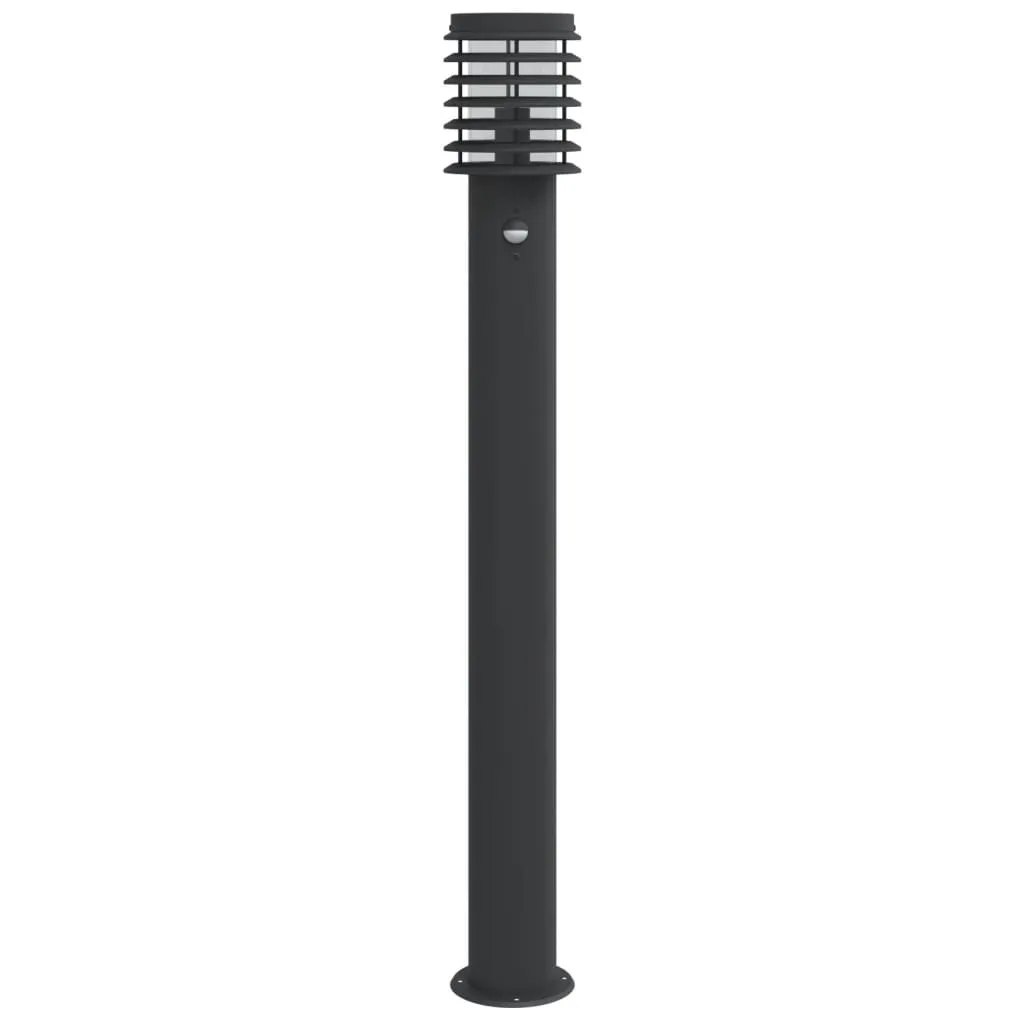vidaXL Outdoor Floor Lamps with Sensors 3pcs Black 110cm Stainless Steel