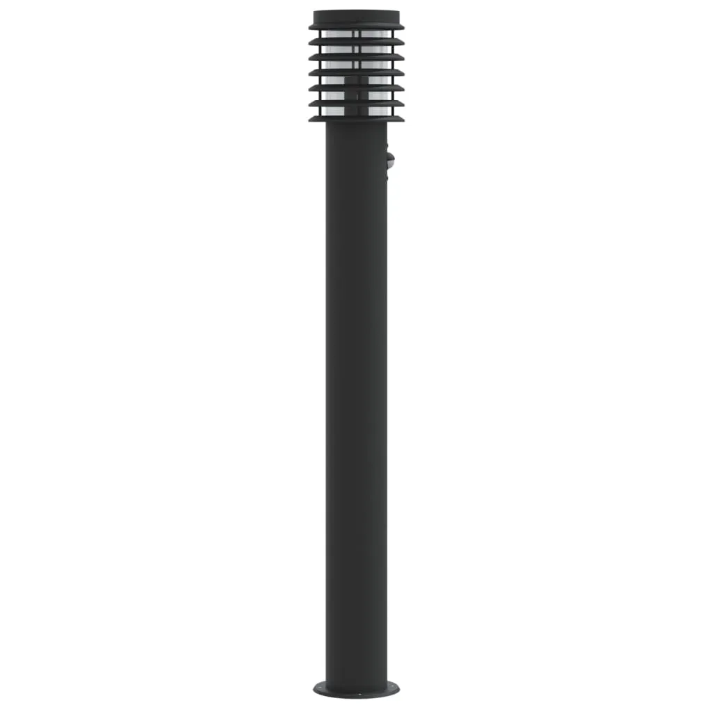 vidaXL Outdoor Floor Lamps with Sensors 3pcs Black 110cm Stainless Steel