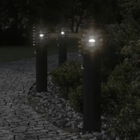 vidaXL Outdoor Floor Lamps with Sensors 3pcs Black 60 cm Stainless Steel