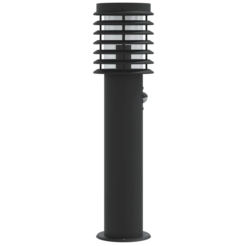 vidaXL Outdoor Floor Lamps with Sensors 3pcs Black 60 cm Stainless Steel