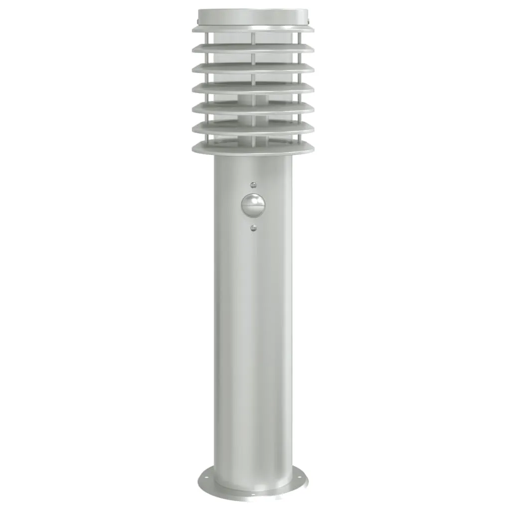 vidaXL Outdoor Floor Lamps with Sensors 3pcs Silver 60 cm Stainless Steel