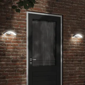 vidaXL Outdoor LED Wall Lights with Sensors 2pcs Black Die-cast Aluminium