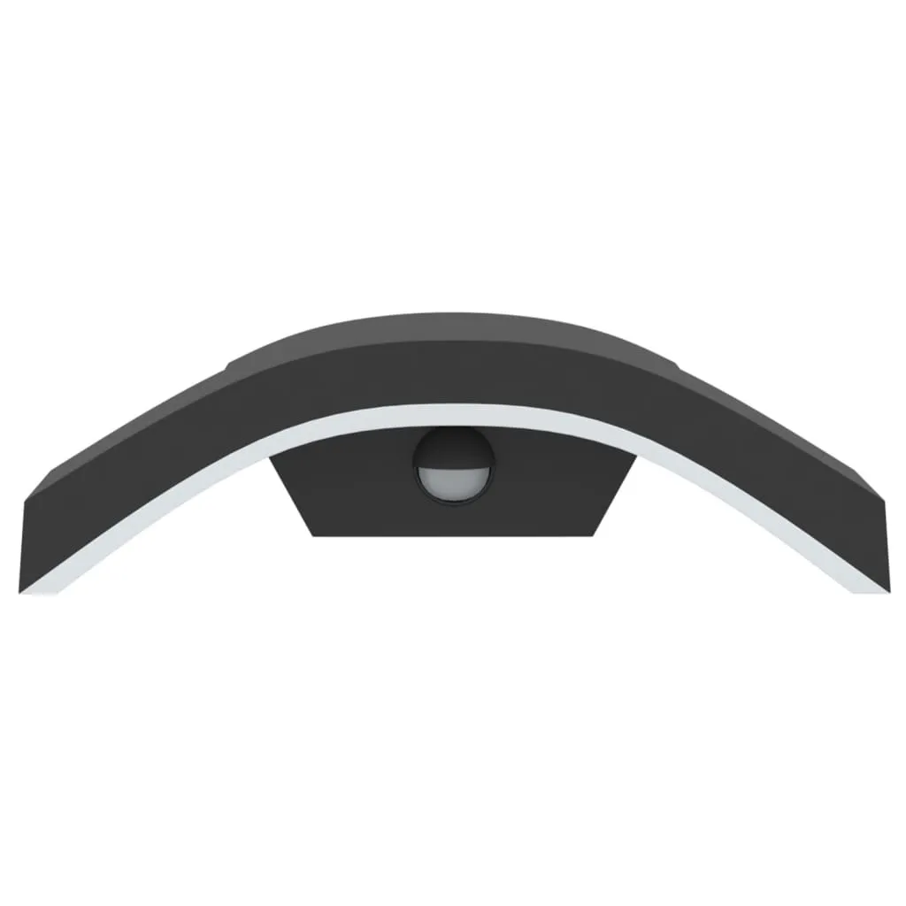 vidaXL Outdoor LED Wall Lights with Sensors 2pcs Black Die-cast Aluminium