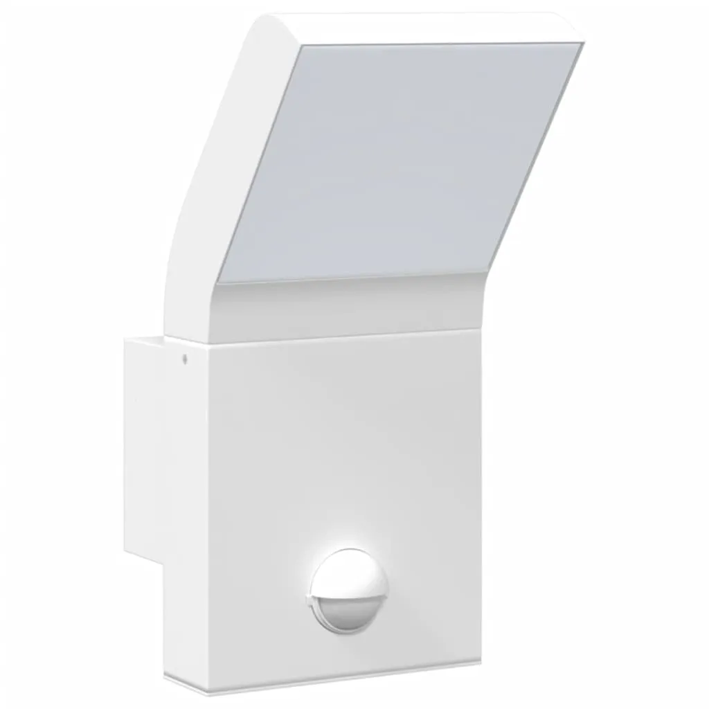 vidaXL Outdoor LED Wall Lights with Sensors 2pcs White Die-cast Aluminium