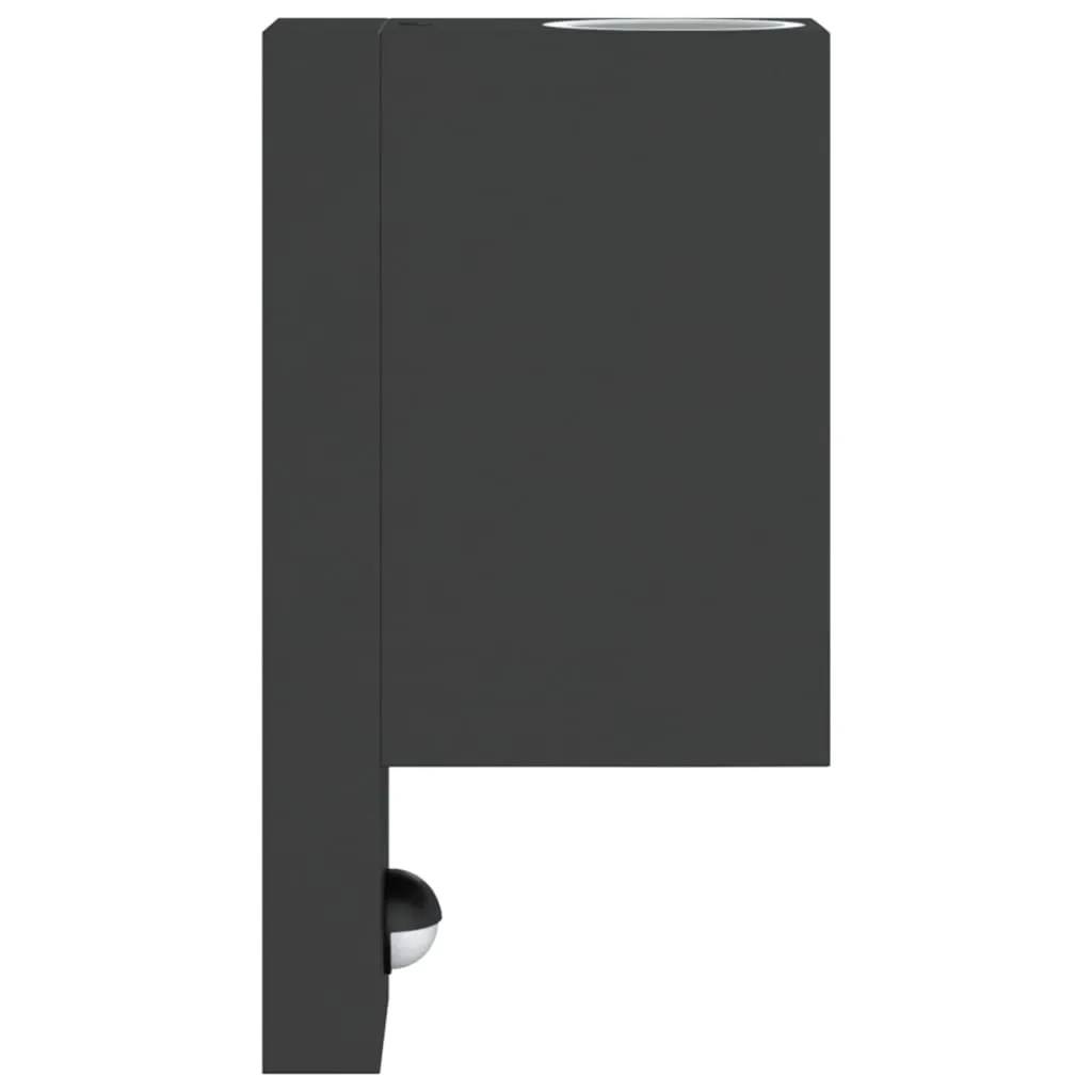 vidaXL Outdoor Wall Lights with Sensors 2pcs Black Die-cast Aluminium