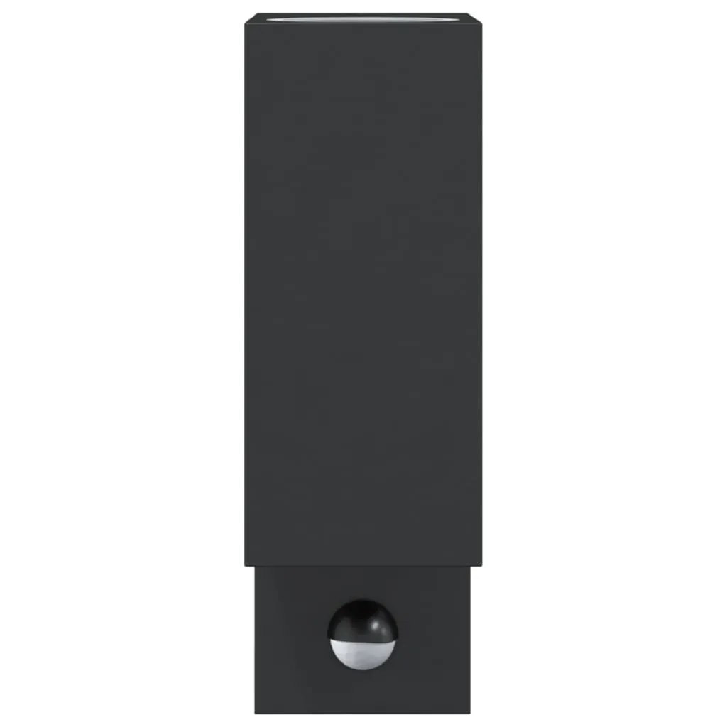 vidaXL Outdoor Wall Lights with Sensors 2pcs Black Die-cast Aluminium