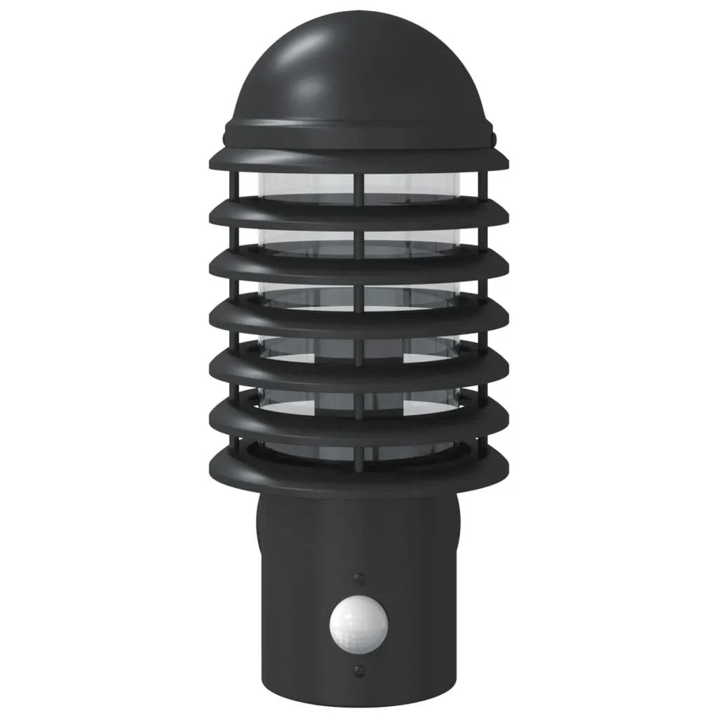 vidaXL Outdoor Wall Lights with Sensors 2pcs Black Stainless Steel