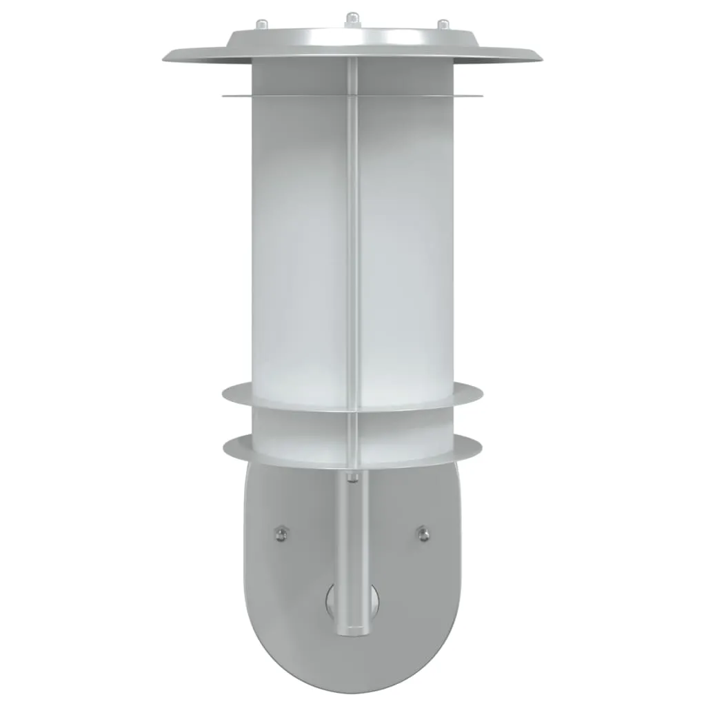 vidaXL Outdoor Wall Lights with Sensors 2pcs Silver Stainless Steel
