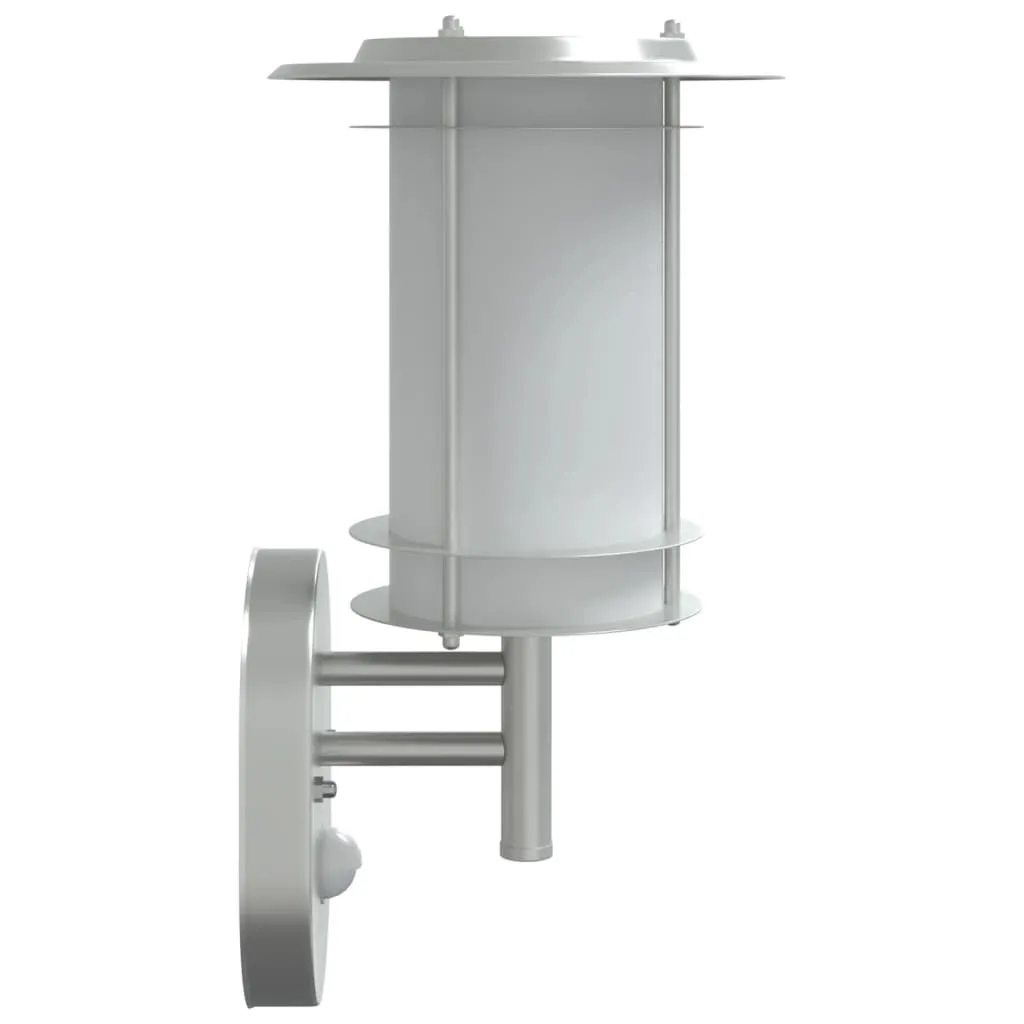 vidaXL Outdoor Wall Lights with Sensors 2pcs Silver Stainless Steel