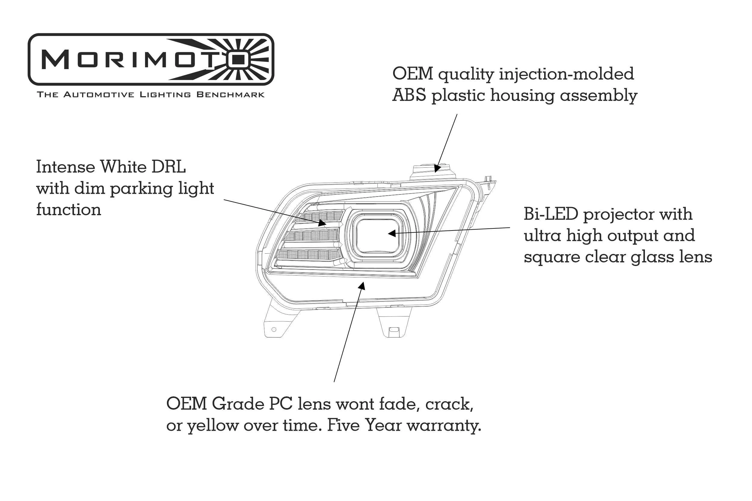 XB LED Headlights: Ford Mustang (10-12) (Pair)