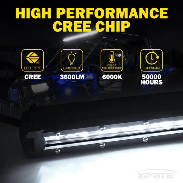 Xprite Flood Beam CREE LED Light Bar Ultra Thin Astro Series - 8"/14"/20"/26"/32"/38"/42'/44"/50"