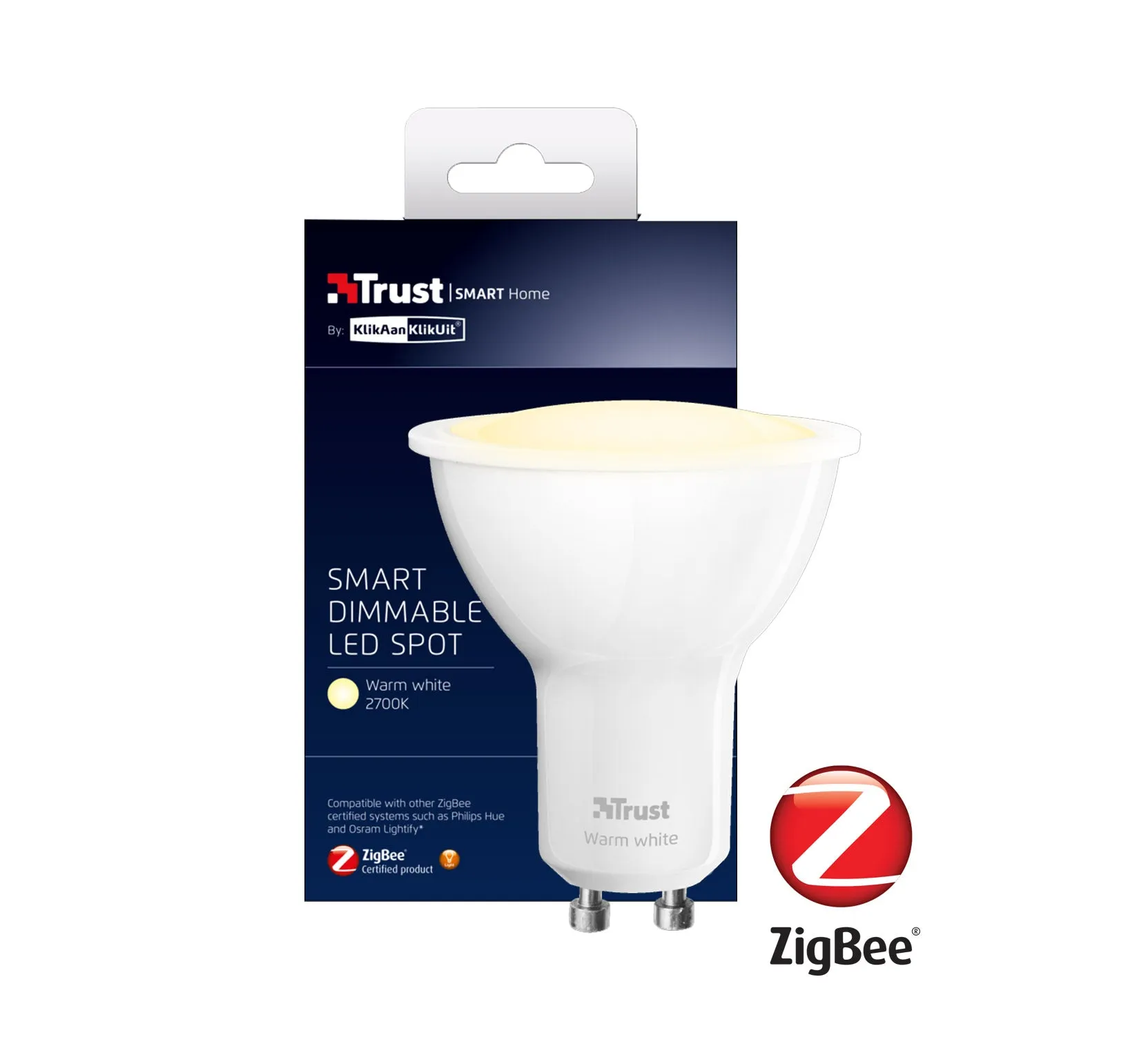 Zigbee Dimmable LED Downlight (GU10) Warm White, ZLED-G2705, Trust Smart Home